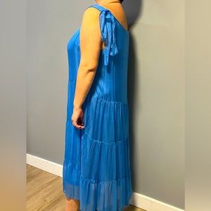 SILK DRESS/ BABY BLUE COLOR